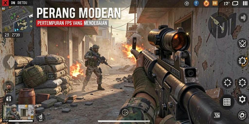 Tampilan aksi gameplay intens di 2739.