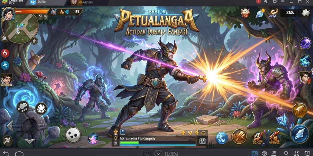 Screenshot gameplay 888IDR yang menampilkan aksi pertarungan seru.