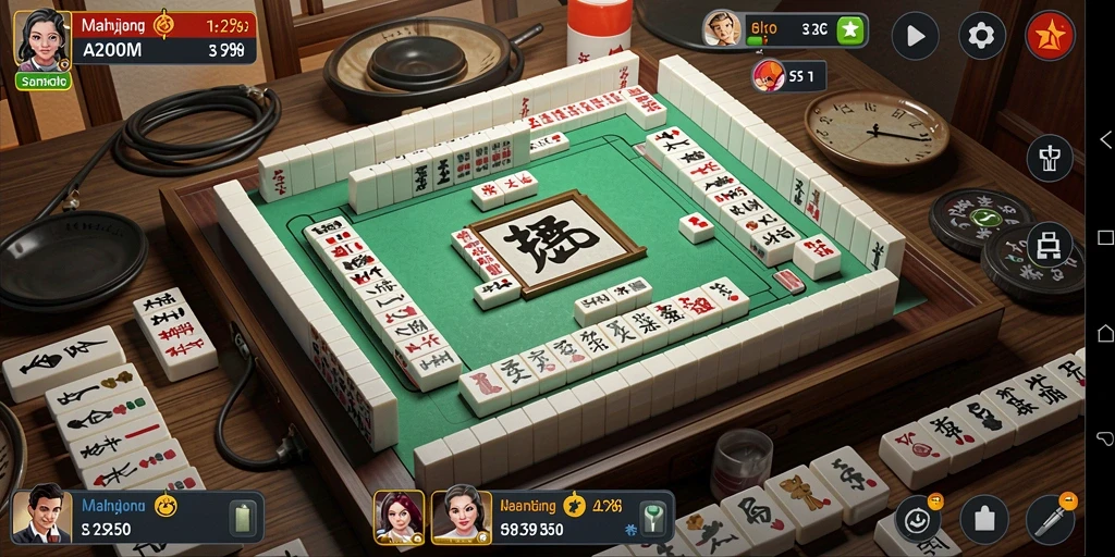 Screenshot gameplay A200M yang menampilkan tantangan Mahjong.