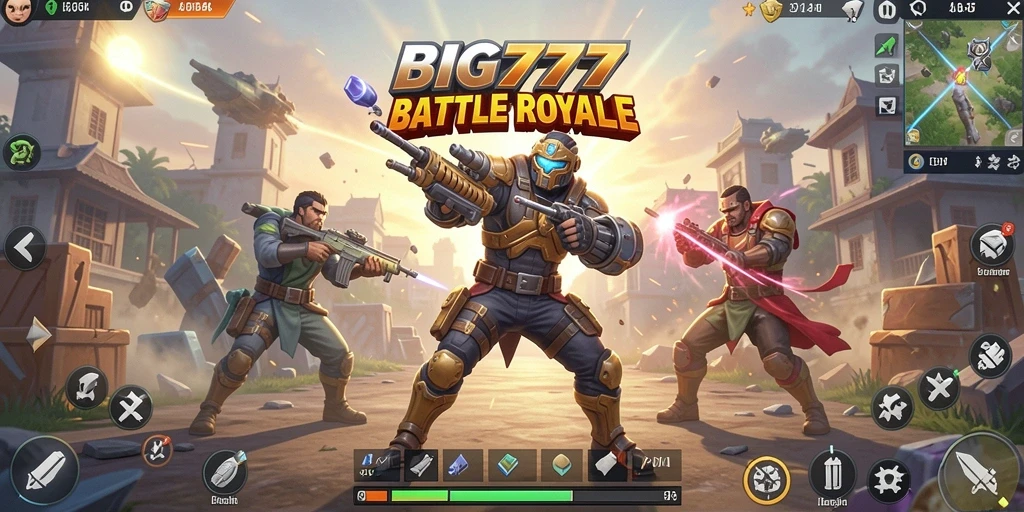Screenshot utama BIG777 menampilkan aksi seru dalam gameplay Battle Royale.