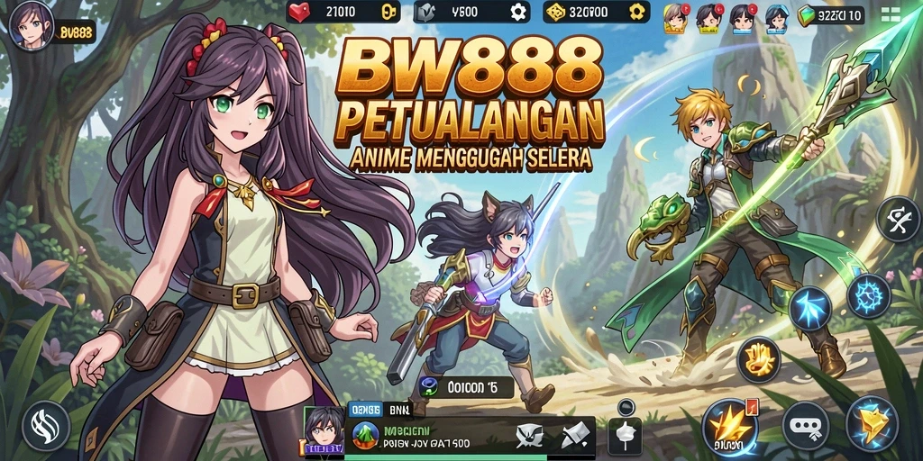 Gameplay BW888 menampilkan petualangan anime yang mendebarkan.