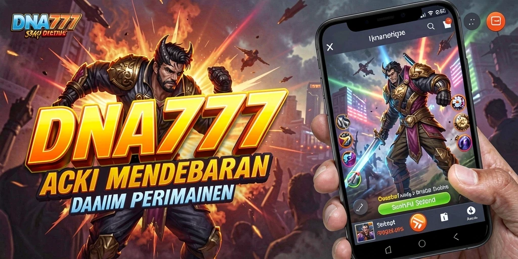 Screenshot utama dari gameplay menegangkan dalam DNA777.