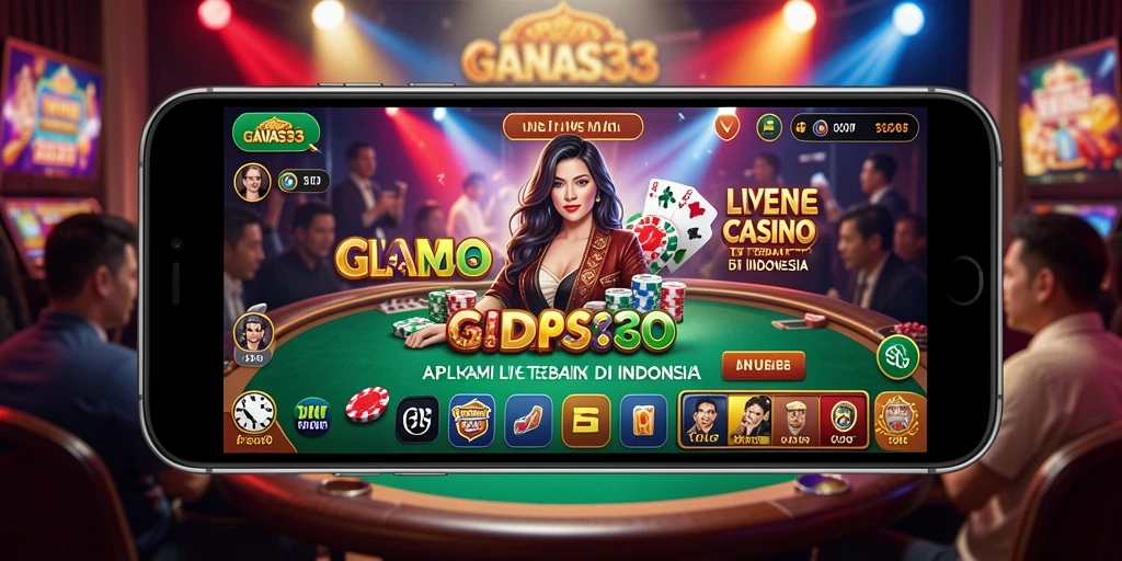 Screenshot utama GANAS33 menunjukkan dealer langsung bermain blackjack di lingkungan kasino virtual.