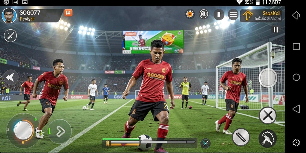 Tampilan gameplay GOGO77 yang menarik dan penuh aksi sepak bola.