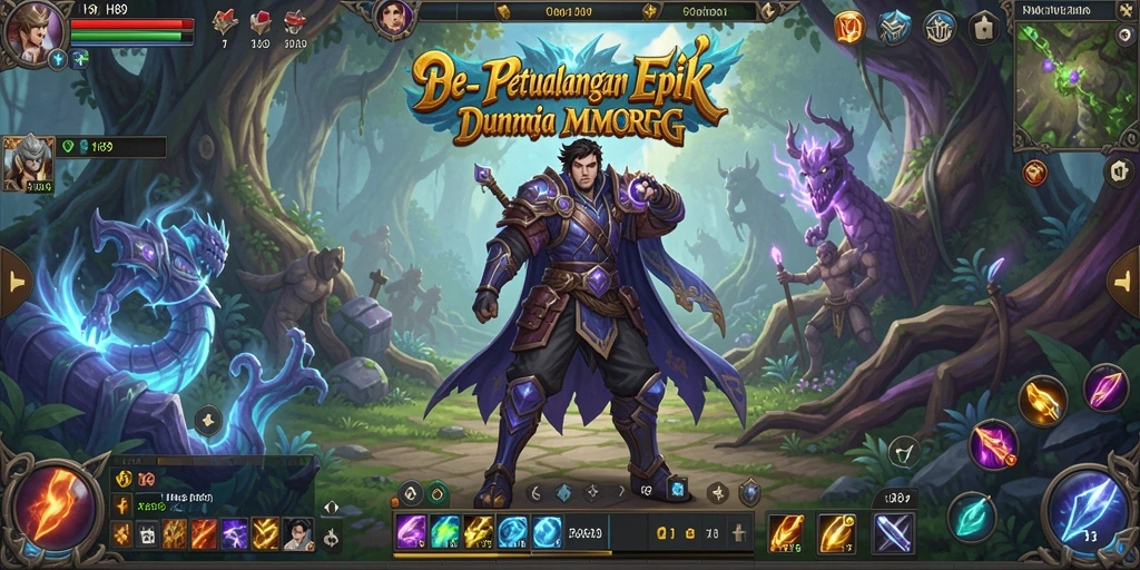 Screenshot utama H89 menampilkan suasana petualangan dalam dunia MMORPG.