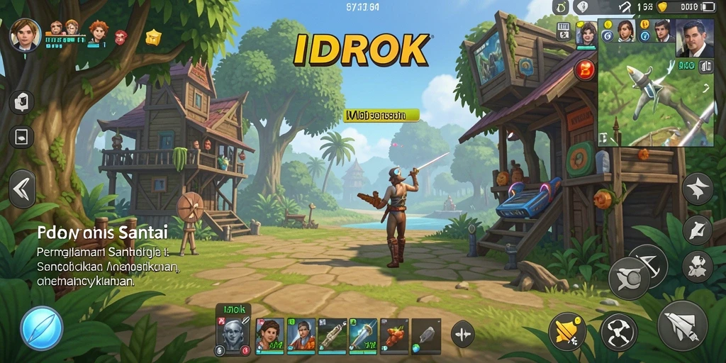 Tampilan gameplay IDROK yang menampilkan suasana santai dan menyenangkan.