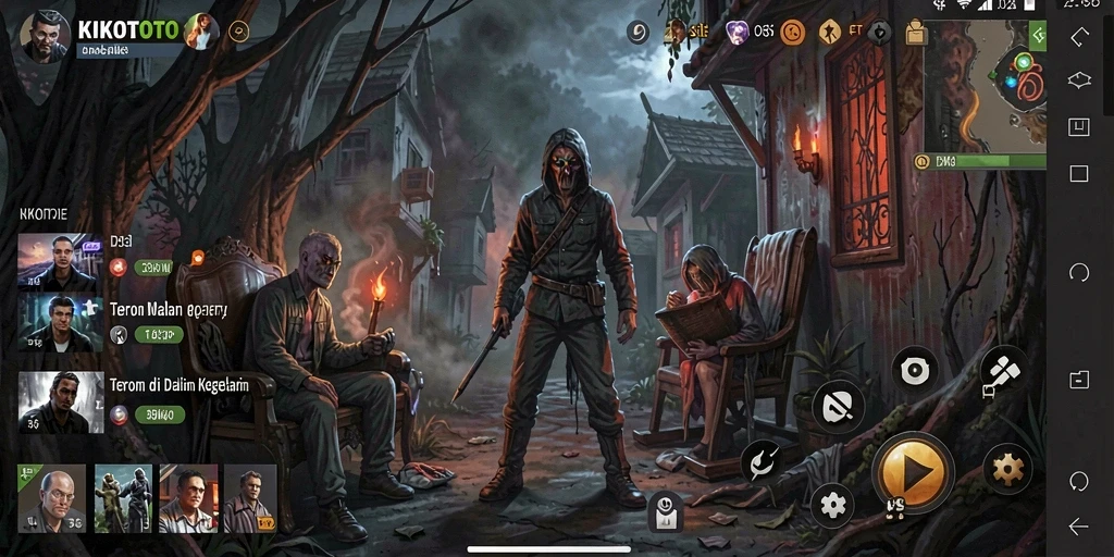 Screen shot menampilkan atmosfer menyeramkan dalam KIKOTOTO.