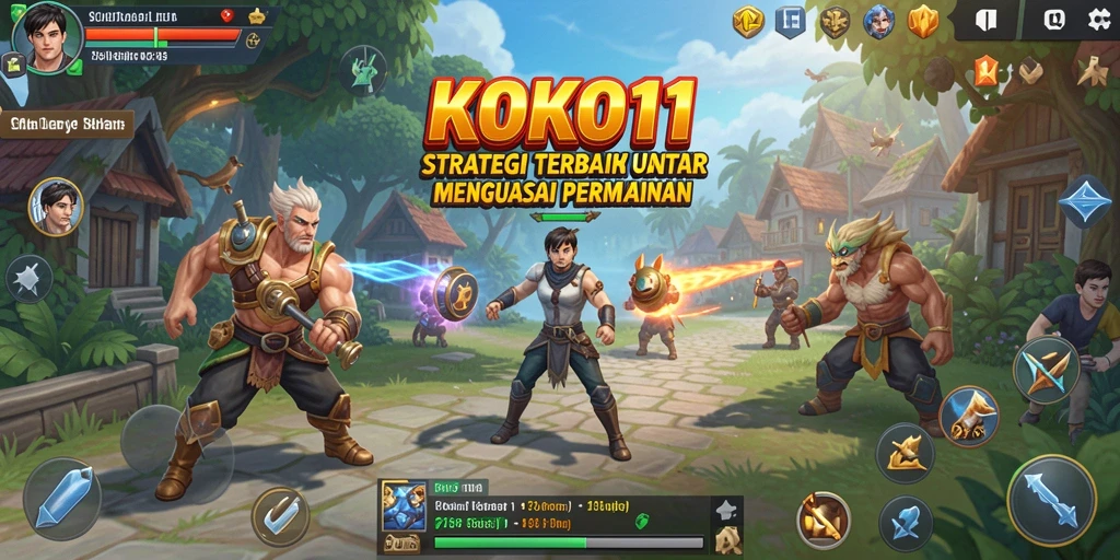 Screenshot KOKO11 menampilkan pertarungan strategi yang intens dan grafis yang memukau.