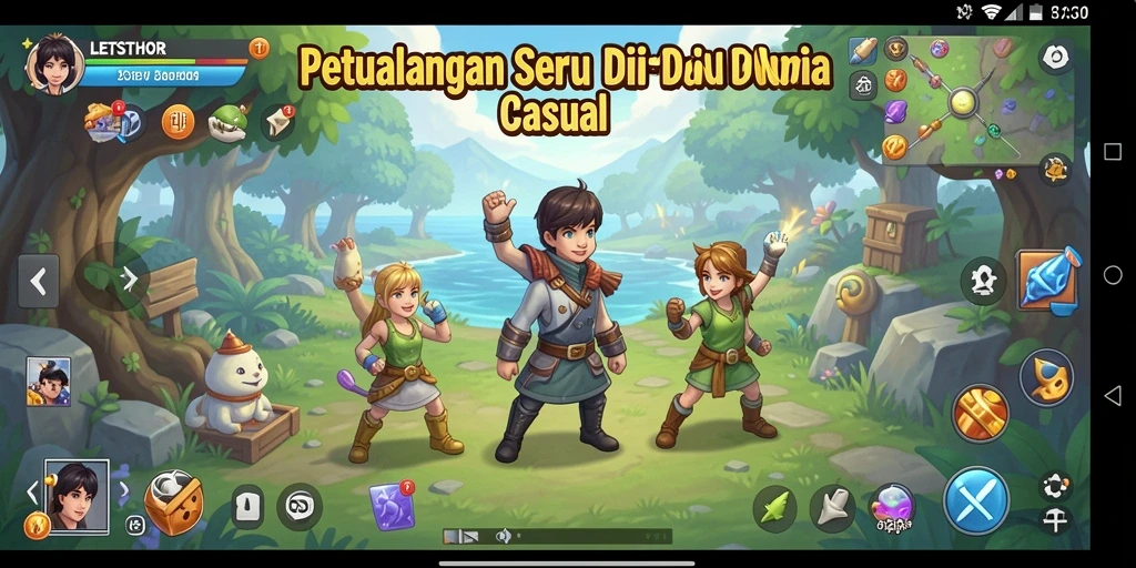 Tampak gameplay LETSTHOR yang penuh warna dan menyenangkan.
