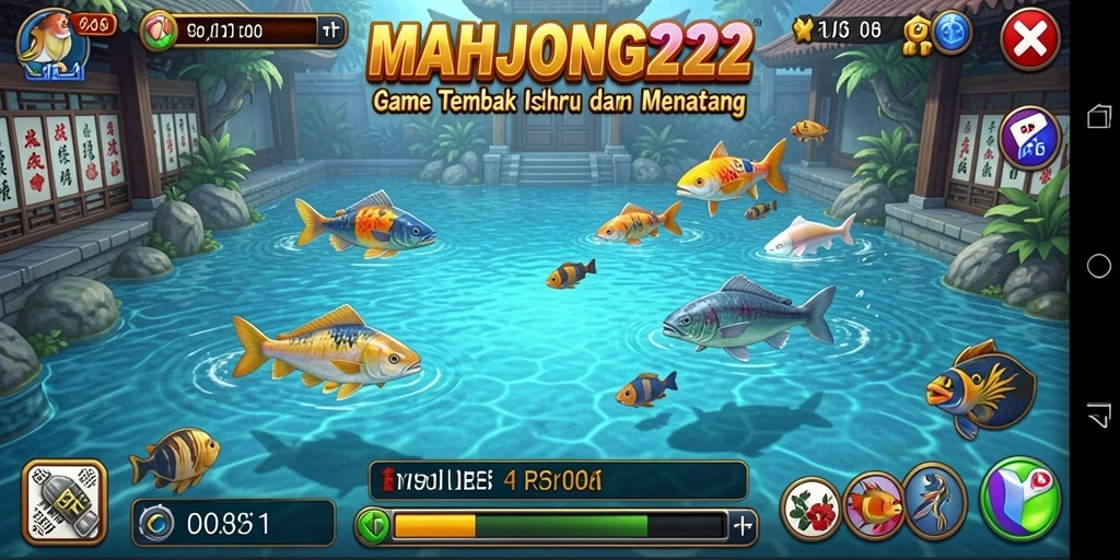 Tampilan gameplay MAHJONG222 dengan aksi tembak ikan yang seru.