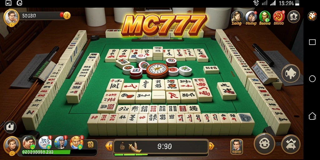 Tampilan gameplay menarik dari MC777 menunjukkan keseruan bermain Mahjong.