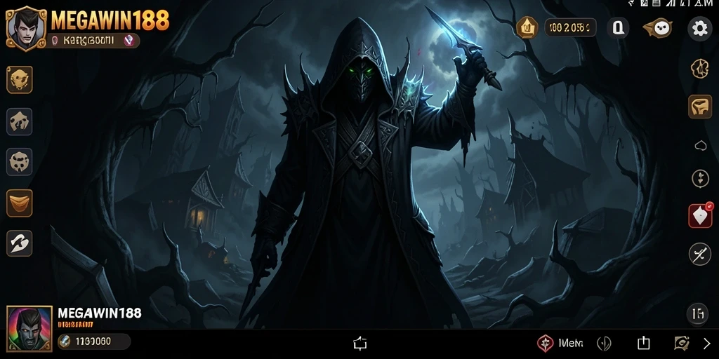 Gameplay seram di MEGAWIN188 dengan suasana menegangkan.