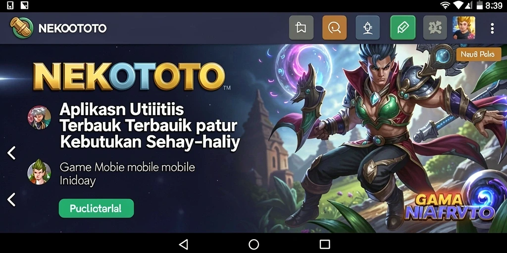 Tangkapan layar utama NEKOTOTO menampilkan berbagai fitur utilitas.
