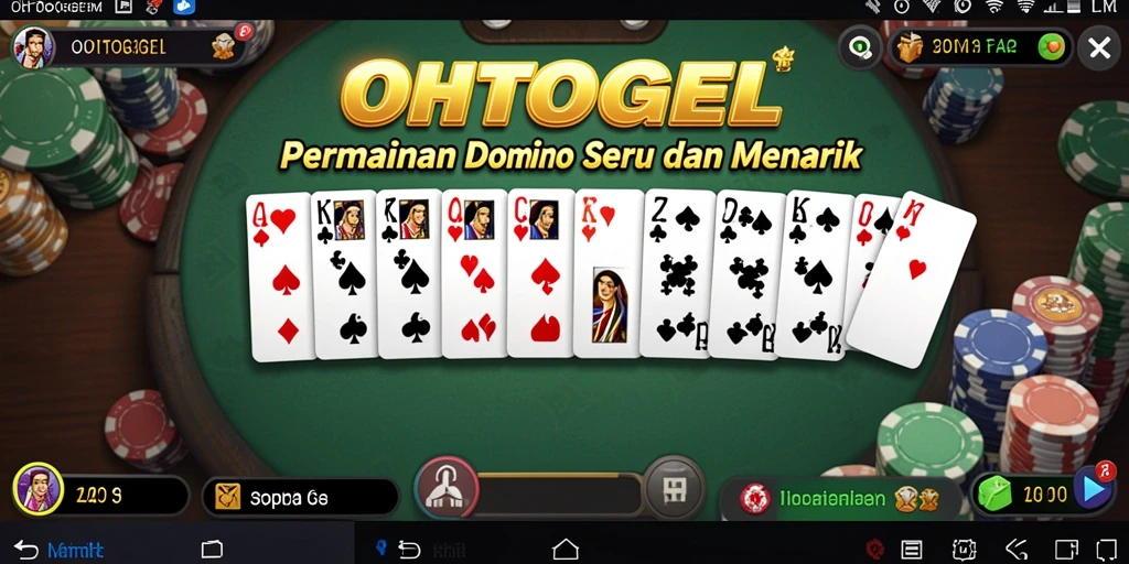 Tampilan gameplay seru dari OHTOGEL yang menampilkan aksi domino.