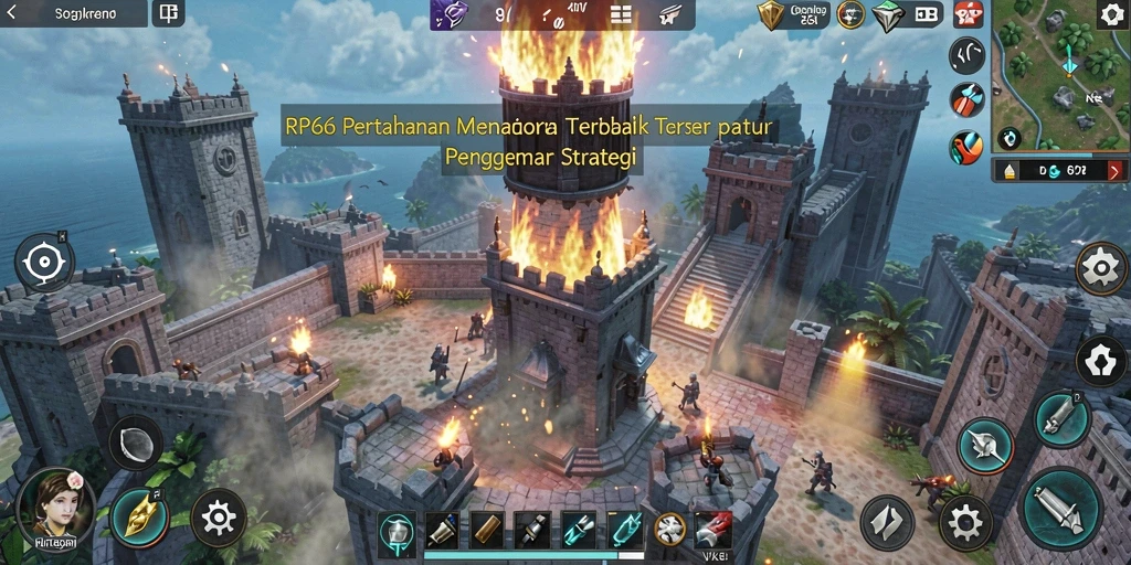 Screenshot gameplay Tower Defense RP66 yang penuh aksi.