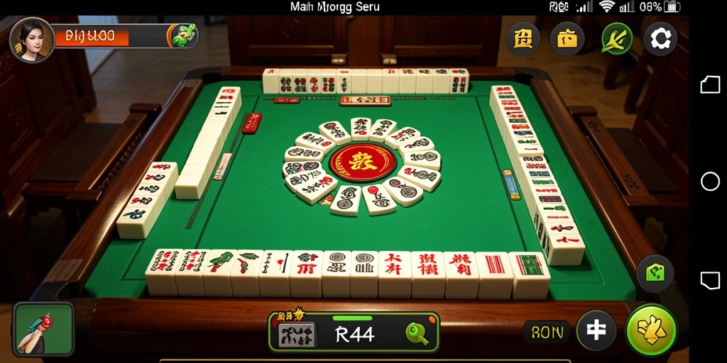 Tangkapan layar gameplay RR44 yang menampilkan tantangan Mahjong yang menarik.