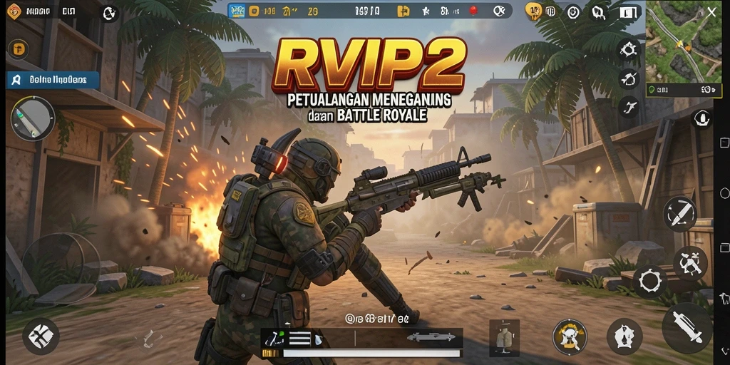Gameplay seru dan menantang di RVIP2 Battle Royale.