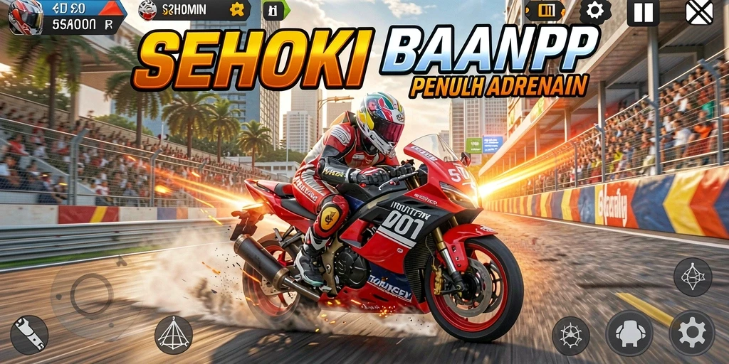 Gameplay SEHOKI yang menarik dan penuh aksi balapan motor.