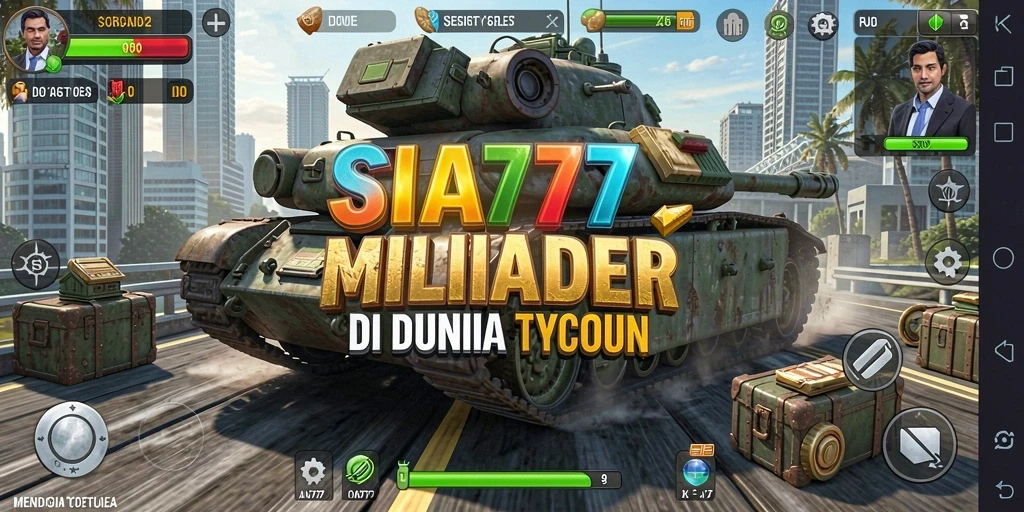 Tampilan gameplay seru dari SIA777 dengan manajemen bisnis yang menarik.