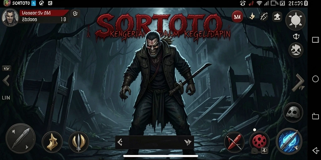 Gameplay SORTOTO memperlihatkan suasana mencekam dan momen ketegangan.