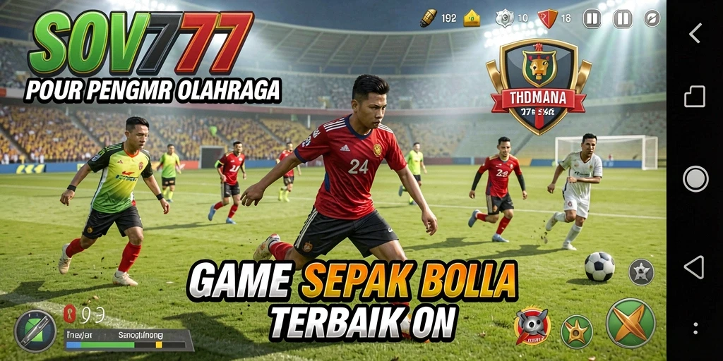 Tampilan gameplay SOV777 dengan aksi sepak bola yang mendebarkan.