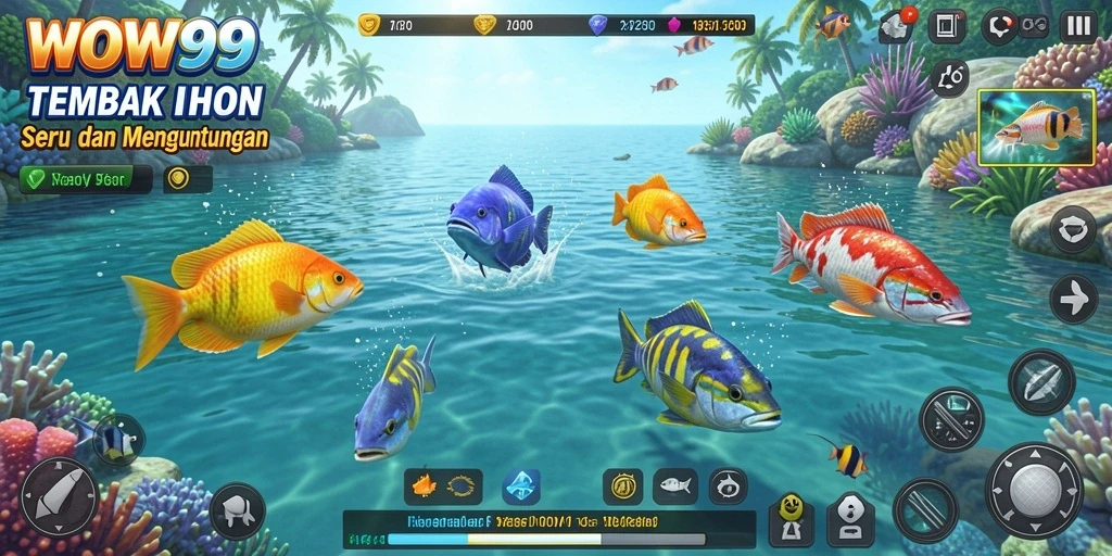 Gameplay WOW99 yang mendebarkan dengan berbagai ikan untuk ditembak.