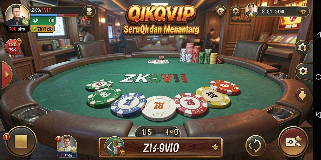 Screenshot utama ZK9VIP menampilkan momen seru dalam permainan QiuQiu.
